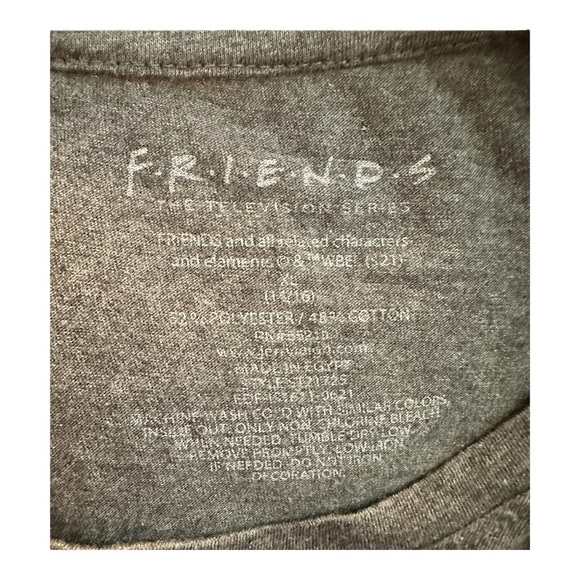 FRIENDS Chibi Characters Long Sleeve Gray Shirt Girl’s Size XL (14/16) - Picture 4 of 4